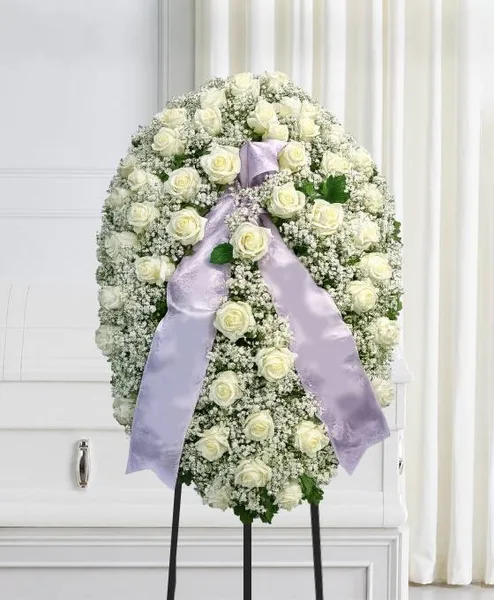 Cuscino funebre di rose bianche a Torino