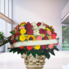 Cuscino funebre misto con girasoli e rose a Torino