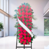 Cuscino di rose rosse Prestige a Torino, fiori funebri