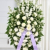 Cuscino funebre di fiori bianchi
